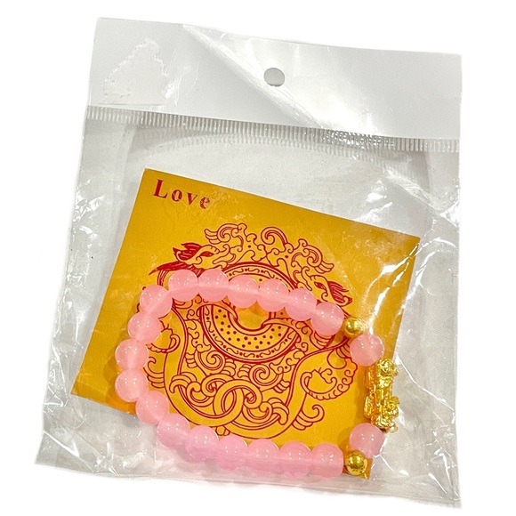 Rose Quartz Feng Shui Bracelet 8mm Self Love & Romance Style-A NWOT - Picture 9 of 10